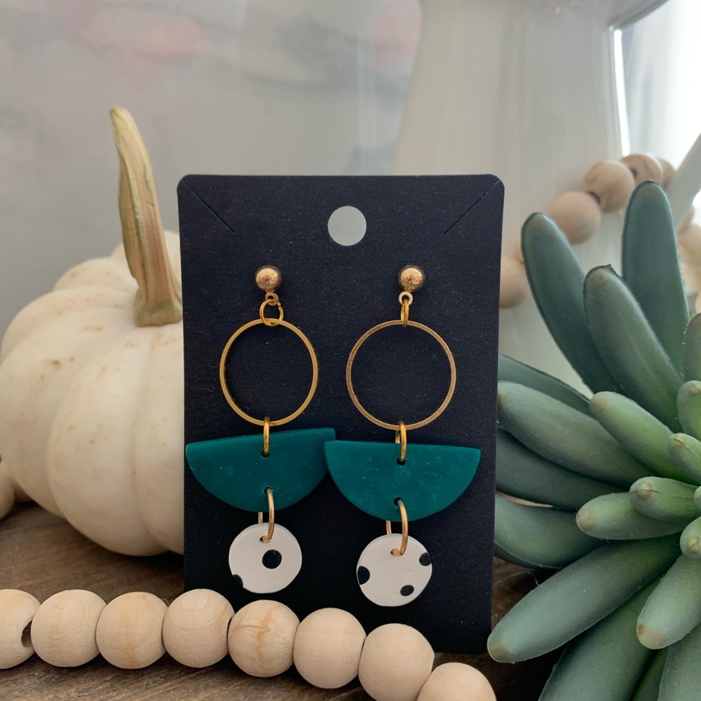 PolyClay- Retro Fall Dangle Earrings - Picture 2 of 4